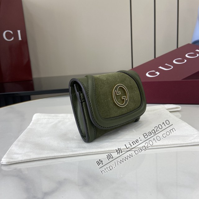 Gucci專櫃古馳最新款圓形互扣式雙G標識卡片夾卡包零錢包 jh2672型號：818795